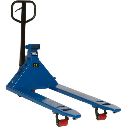 Global Industrial™ Manual Pallet Jack Scale Truck, 5500 lb. Capacity, 27"W x 48"L Forks