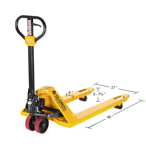 Global Industrial™ Industrial Duty Manual Pallet Jack, 5500 lb. Capacity, 27"W x 48"L Forks