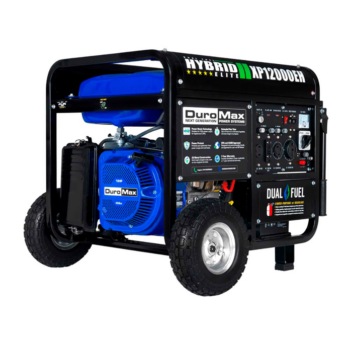 DuroMax XP12000EH 12000-Watt 457cc Portable Dual Fuel Gas Propane Generator