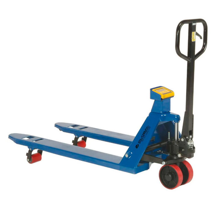 Global Industrial™ Manual Pallet Jack Scale Truck, 5500 lb. Capacity, 27"W x 48"L Forks